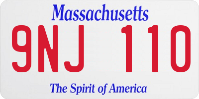 MA license plate 9NJ110