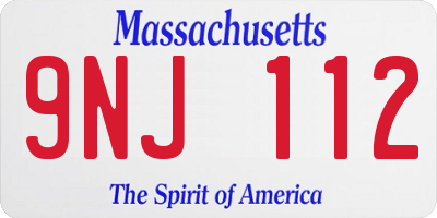 MA license plate 9NJ112