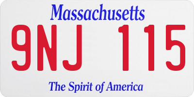 MA license plate 9NJ115