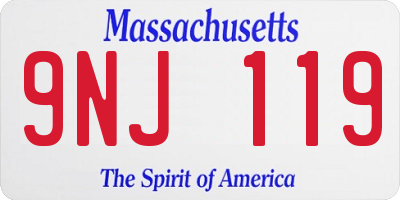 MA license plate 9NJ119