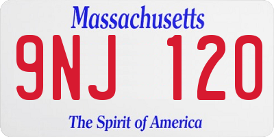 MA license plate 9NJ120