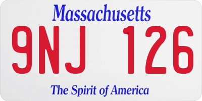 MA license plate 9NJ126