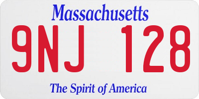 MA license plate 9NJ128