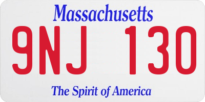 MA license plate 9NJ130