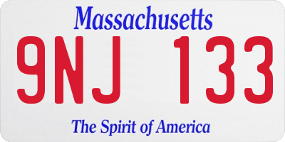 MA license plate 9NJ133
