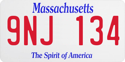 MA license plate 9NJ134