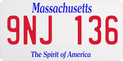 MA license plate 9NJ136