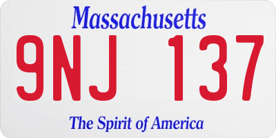 MA license plate 9NJ137
