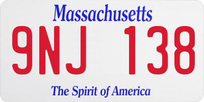 MA license plate 9NJ138