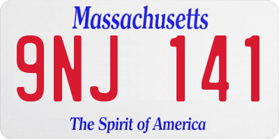 MA license plate 9NJ141