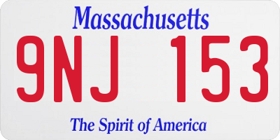 MA license plate 9NJ153