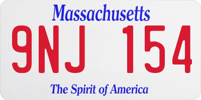 MA license plate 9NJ154