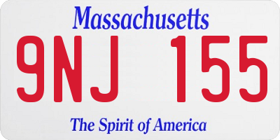 MA license plate 9NJ155