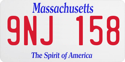 MA license plate 9NJ158