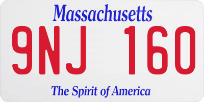MA license plate 9NJ160