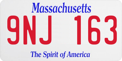 MA license plate 9NJ163