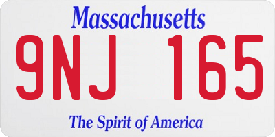 MA license plate 9NJ165