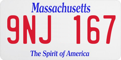 MA license plate 9NJ167