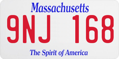 MA license plate 9NJ168