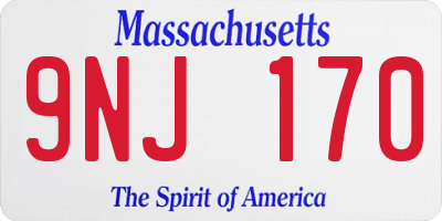 MA license plate 9NJ170