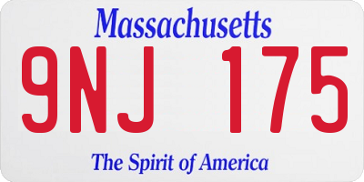 MA license plate 9NJ175