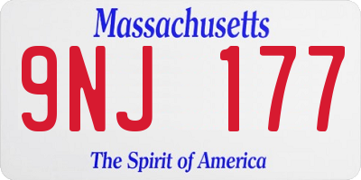 MA license plate 9NJ177