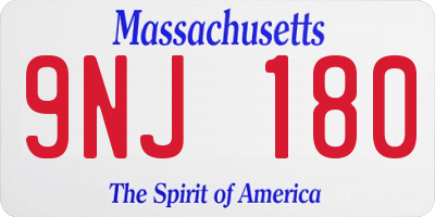 MA license plate 9NJ180