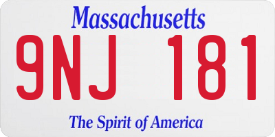 MA license plate 9NJ181