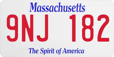 MA license plate 9NJ182
