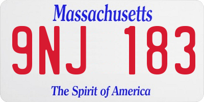 MA license plate 9NJ183