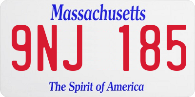 MA license plate 9NJ185