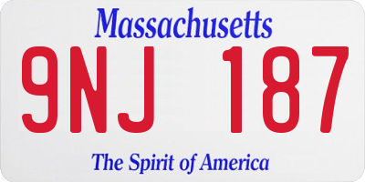 MA license plate 9NJ187