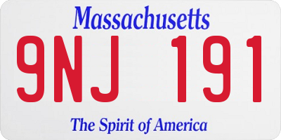 MA license plate 9NJ191