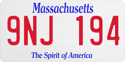 MA license plate 9NJ194