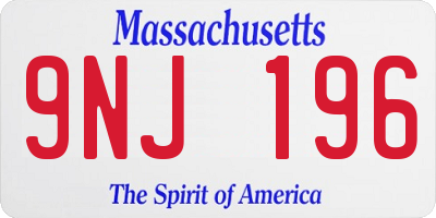 MA license plate 9NJ196