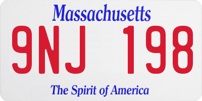 MA license plate 9NJ198