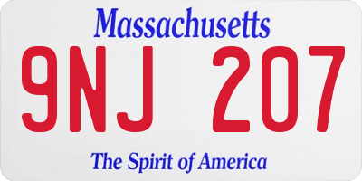 MA license plate 9NJ207