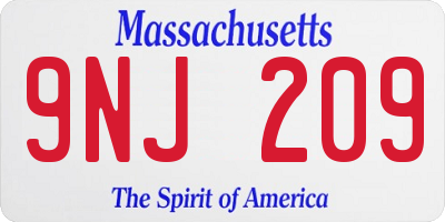 MA license plate 9NJ209