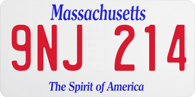 MA license plate 9NJ214