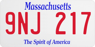 MA license plate 9NJ217