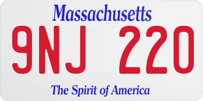 MA license plate 9NJ220