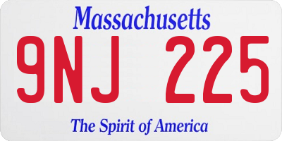 MA license plate 9NJ225