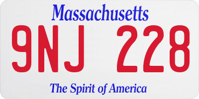 MA license plate 9NJ228