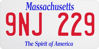 MA license plate 9NJ229