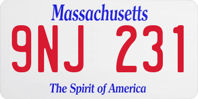 MA license plate 9NJ231
