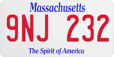 MA license plate 9NJ232