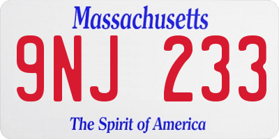 MA license plate 9NJ233