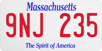 MA license plate 9NJ235