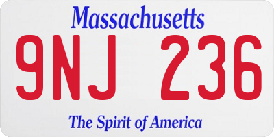 MA license plate 9NJ236