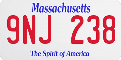 MA license plate 9NJ238